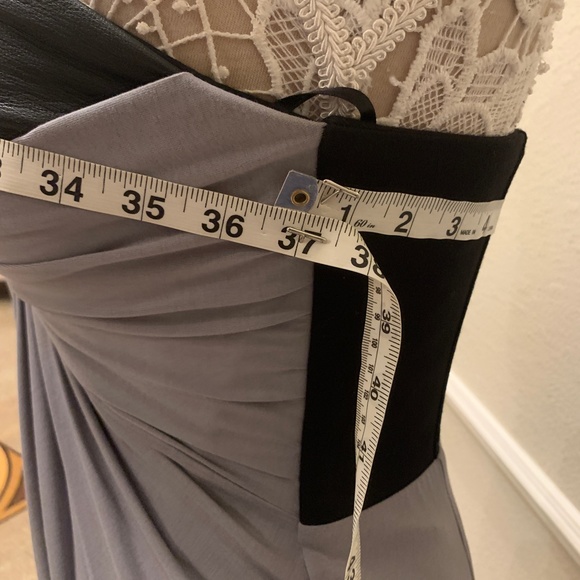 Chris Gramer Leather Accented Mini Dress| Grey/Black Sz. 2 Excellent Condition - Picture 7 of 8